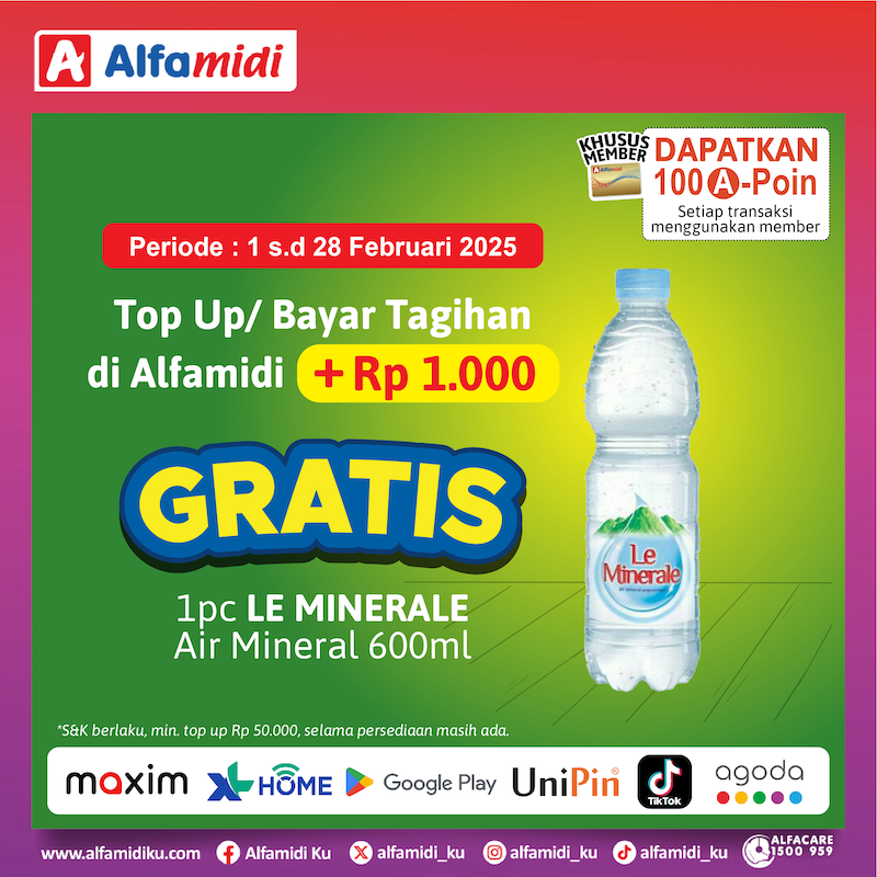 Top Up dan Bayar Tagihan Pakai DOKU, Dapat Bonus Le Minerale